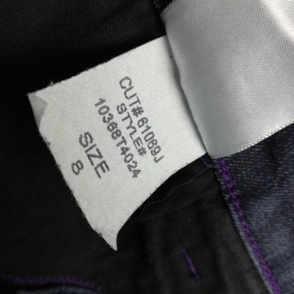 NYDJ Womens Jeans Crop Blue Denim Indigo Dark Wash Jeweled Stretch‎ Cuffed 8 - Picture 13 of 13